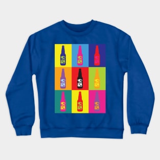 Retro Beer Bottles Pop Art Graphics Crewneck Sweatshirt